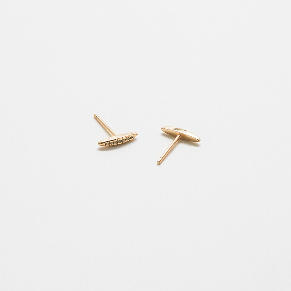 Gold Pavé Bar Stud Earrings - Admiral Row