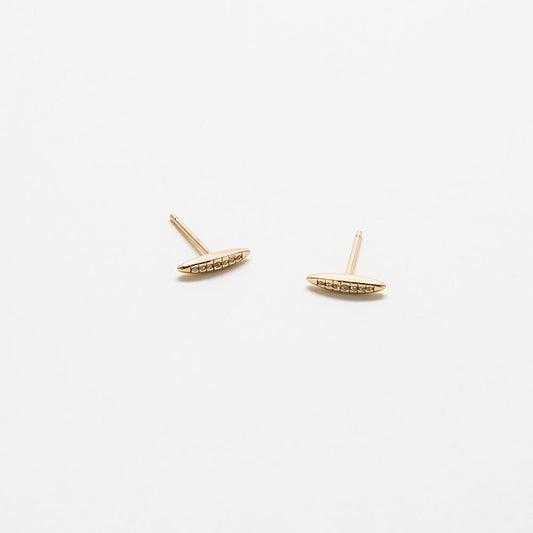 Gold Pavé Bar Stud Earrings - Admiral Row
