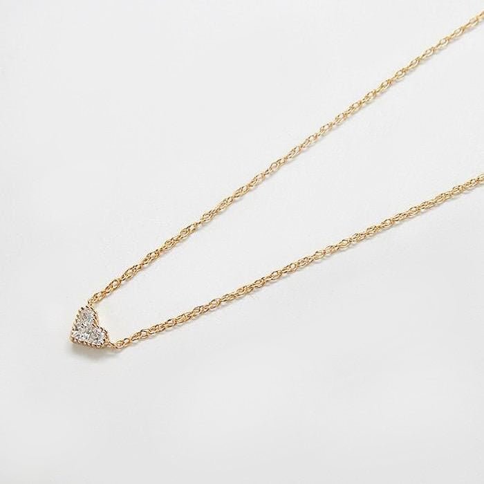 Gold Pave Heart Necklace - Admiral Row