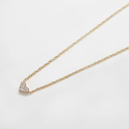 Gold Pave Heart Necklace - Admiral Row