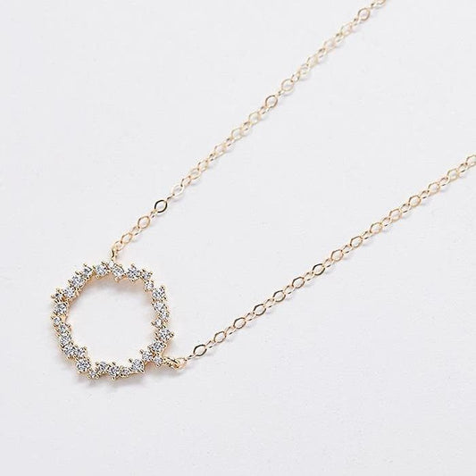 Gold Pave Stone Circle Necklace - Admiral Row
