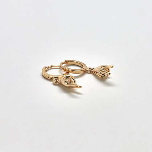 Gold Peace Huggie Earrings - Admiral Row