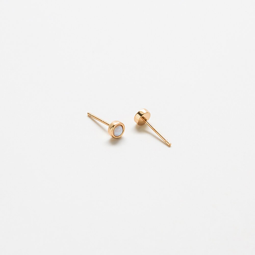 Round Opal Stud Earrings - Admiral Row