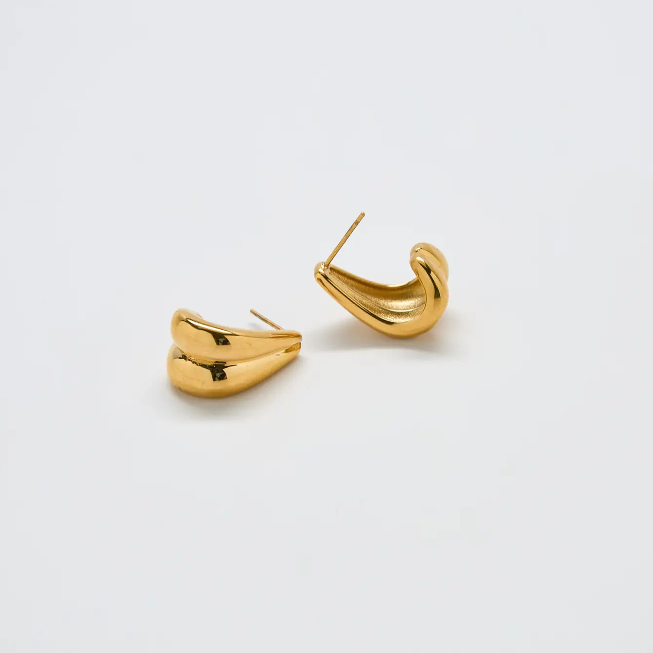 Gold Teardrop Hoop Earrings