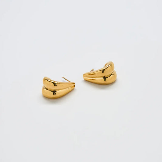 Gold Teardrop Hoop Earrings