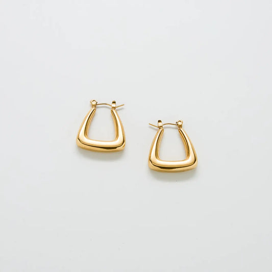 Gold Triangle Hoop Earrings