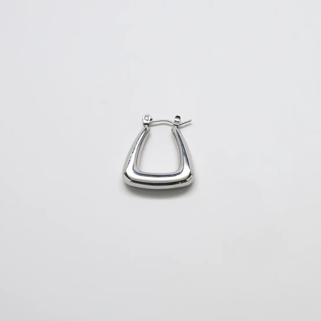 Silver Triangle Hoop Earrings