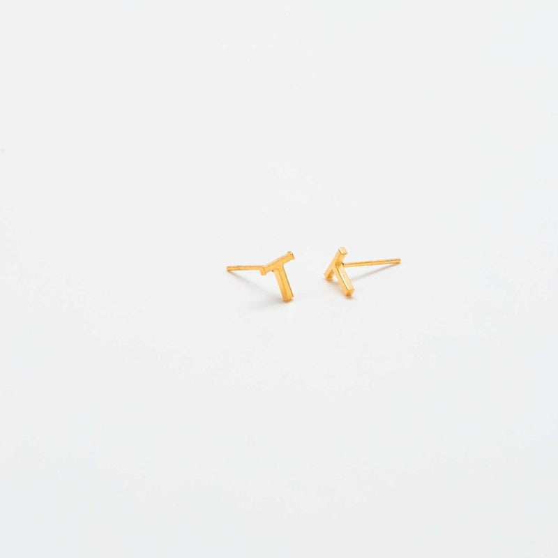 Gold Initial Earrings - Admiral Row