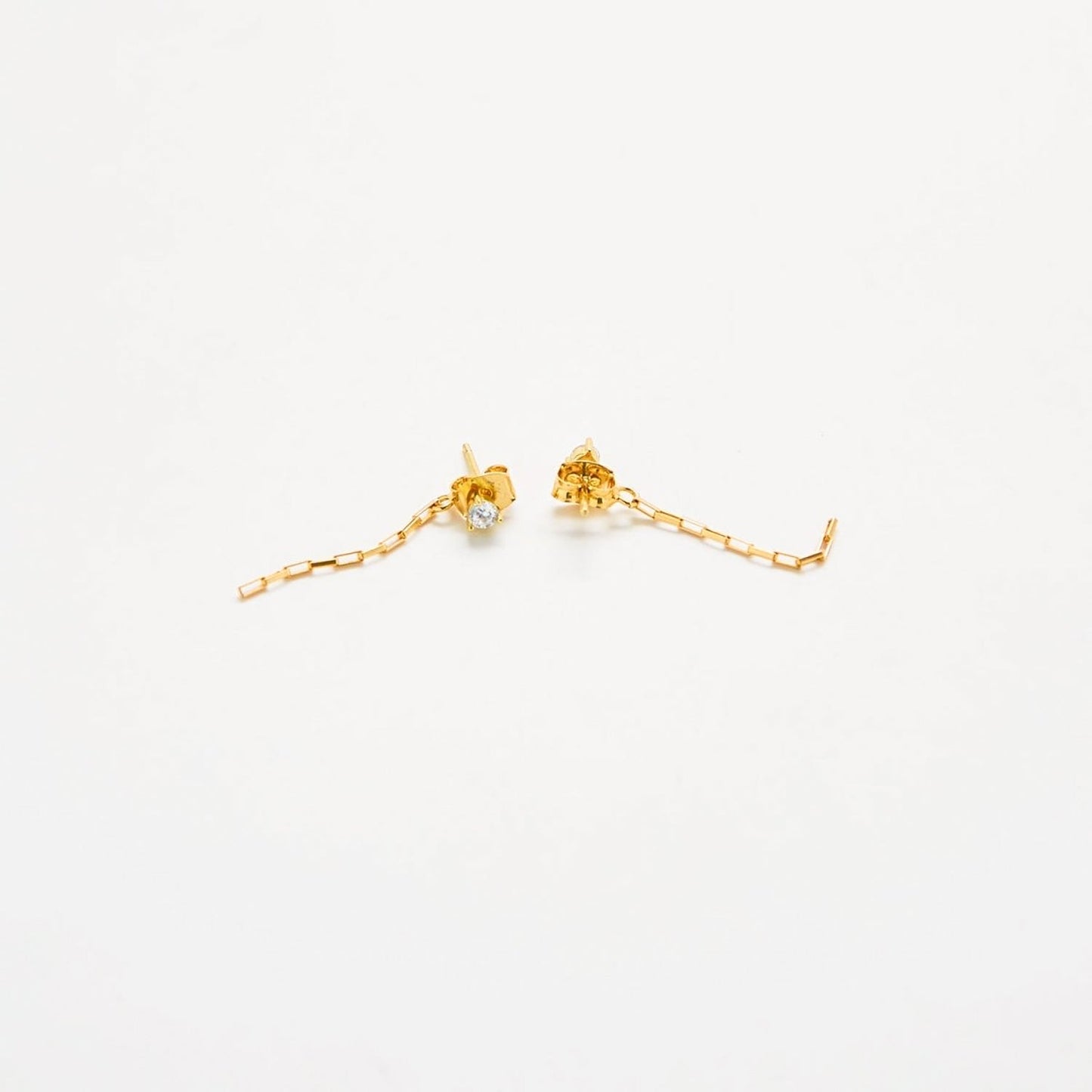 White CZ Chain Jacket Earrings - Admiral Row