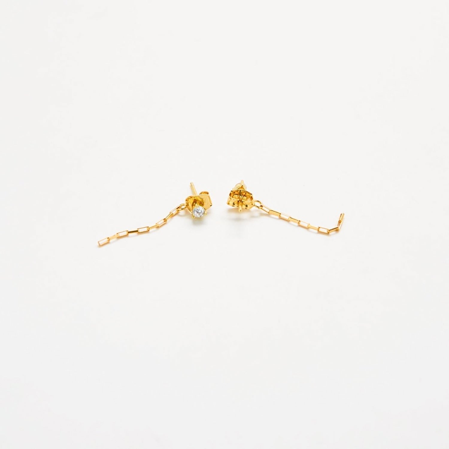 White CZ Chain Jacket Earrings - Admiral Row