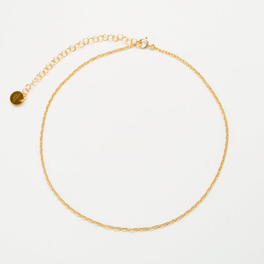 Gold Rope Chain Choker Necklace