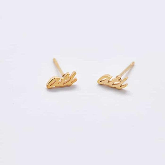 “ATL” Gold Dainty Stud Earrings - Admiral Row