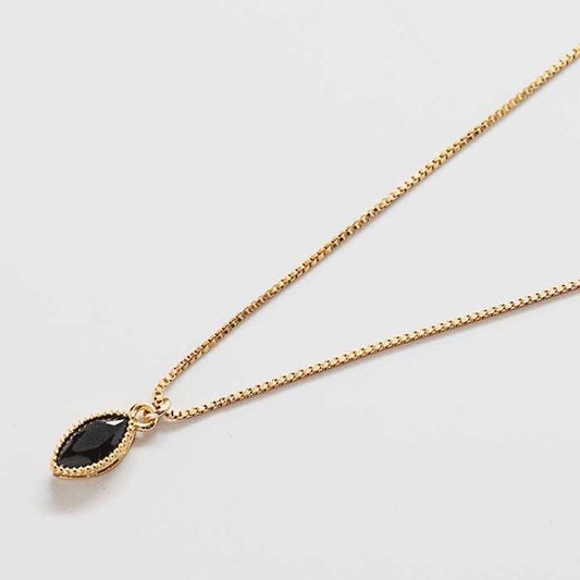 Black CZ Teardrop Dainty Necklace Admiral Row