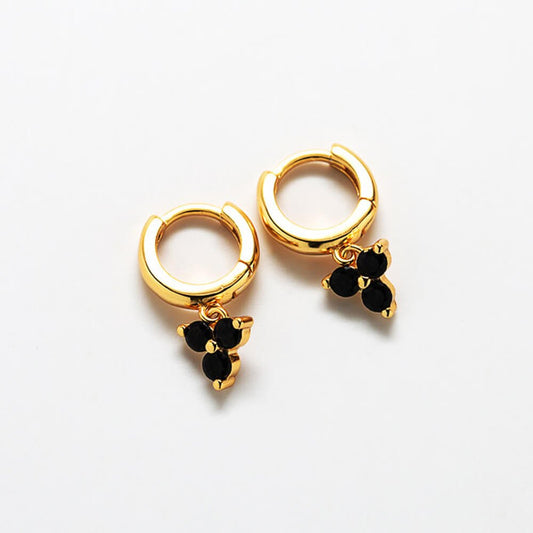 Black Pave Geometric Huggie Earrings Admiral Row