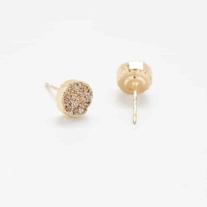 Champagne Druzy Stud Earrings Admiral Row