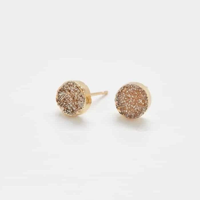 Champagne Druzy Stud Earrings Admiral Row