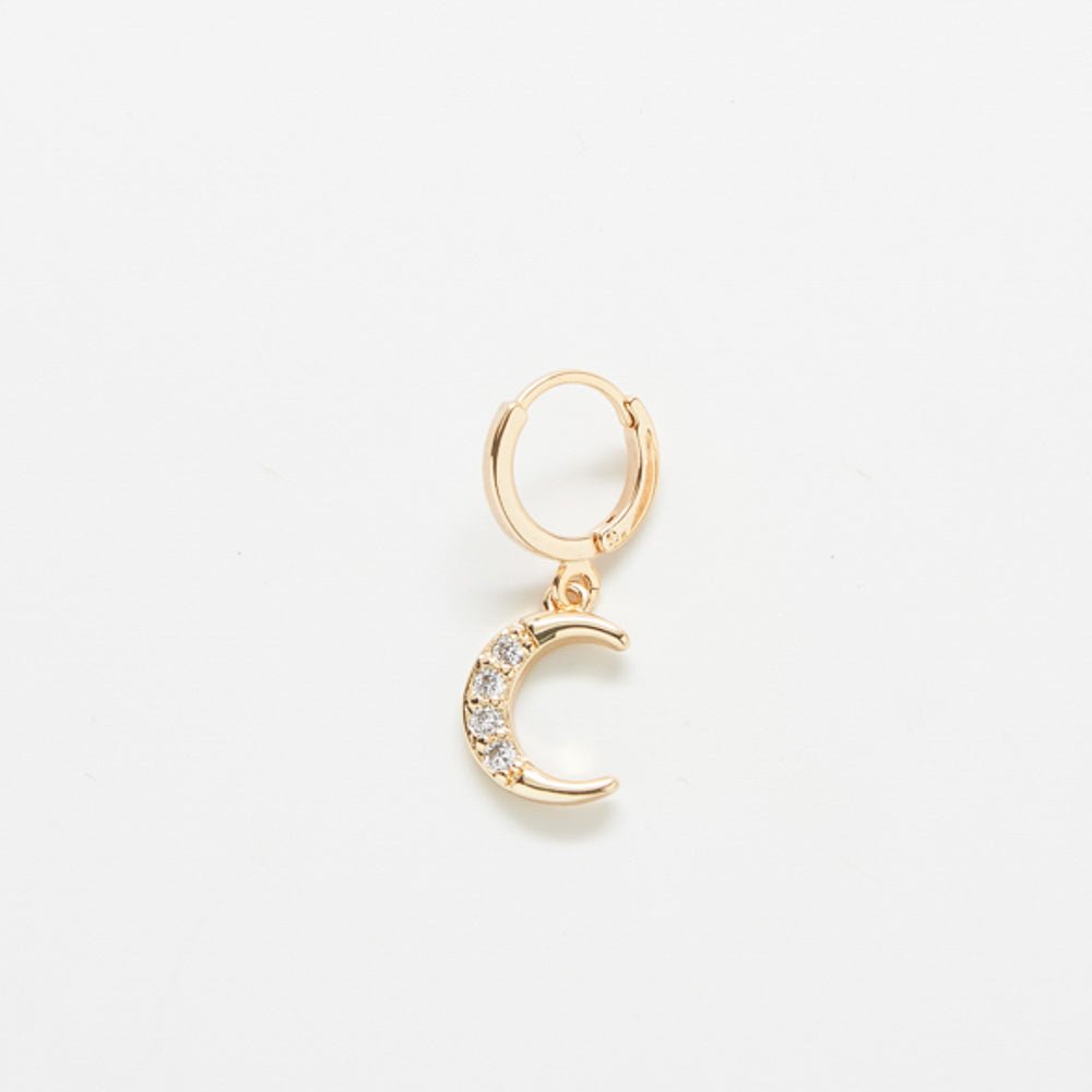 CZ Crescent Moon Huggie Earrings Admiral Row