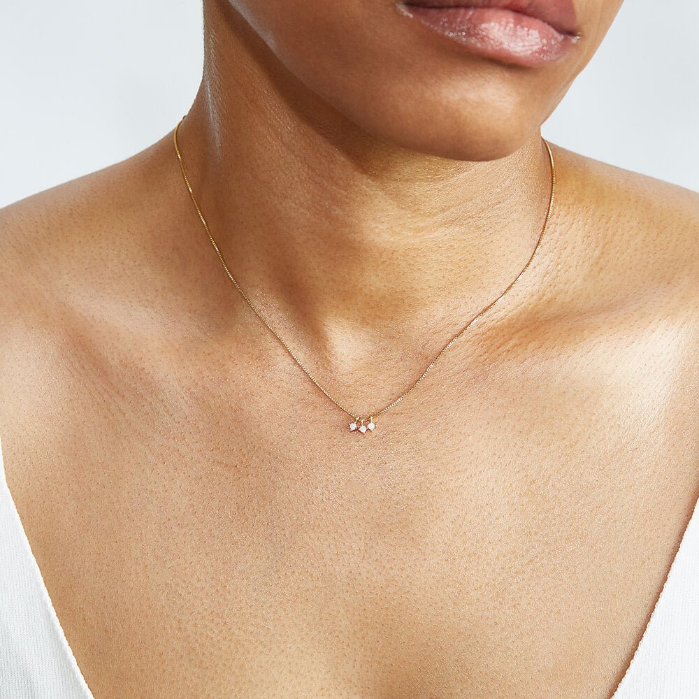 Dainty Opal Cluster Charm Necklace Admiral Row