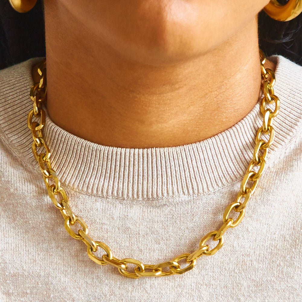 Gold Chunky Cable Chain Necklace - Admiral Row