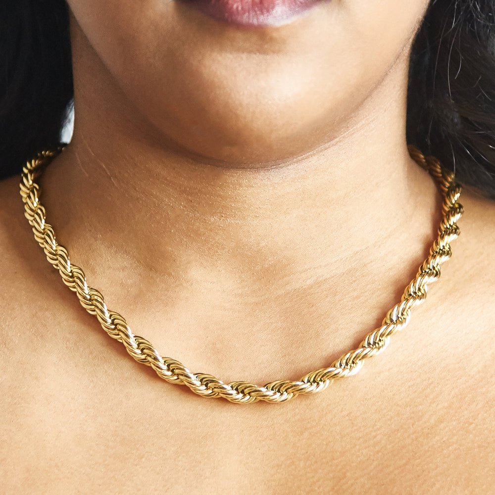 Gold Chunky Rope Chain Necklace - Admiral Row