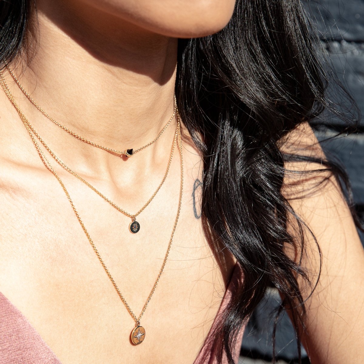 Gold Coin Pave Star Necklace - Admiral Row