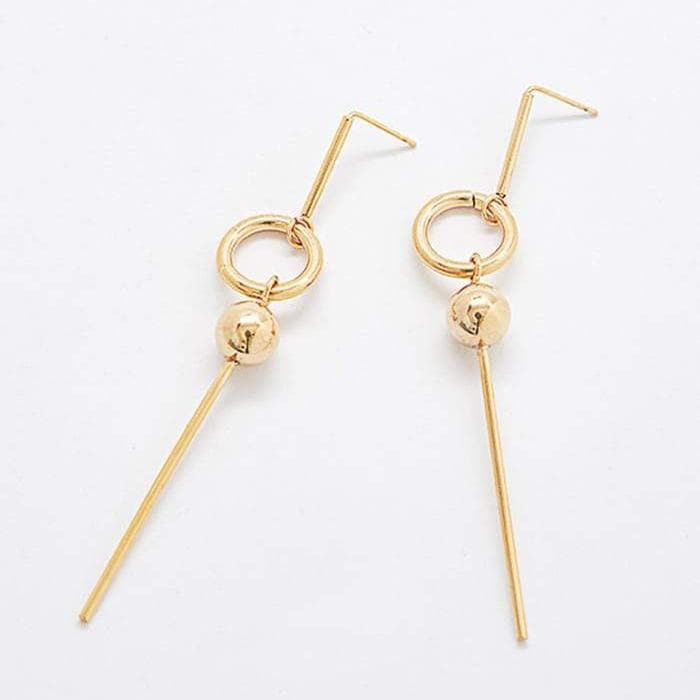 Gold Geometric Circle Drop Earrings - Admiral Row