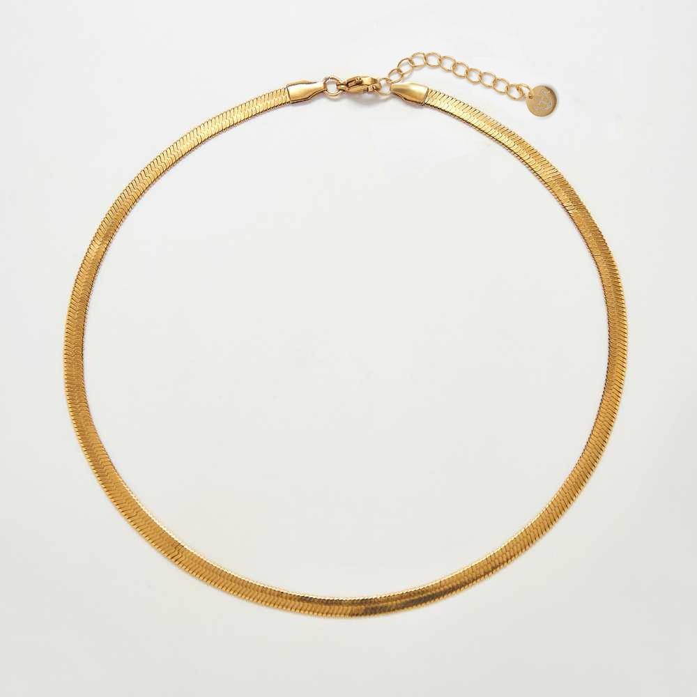 Gold Herringbone Necklace