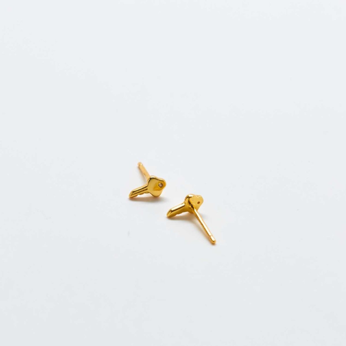 Gold Pavé Key Stud Earrings - Admiral Row