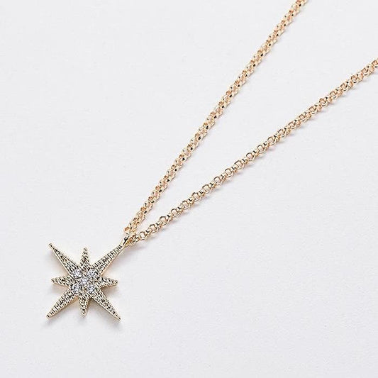 Gold Pave Stone Star Necklace - Admiral Row