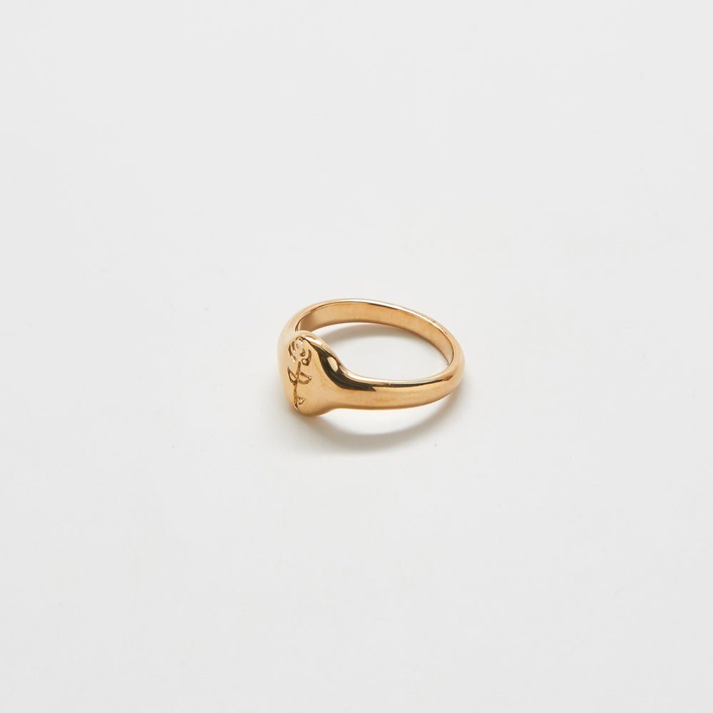 Gold Rose Signet Ring - Admiral Row