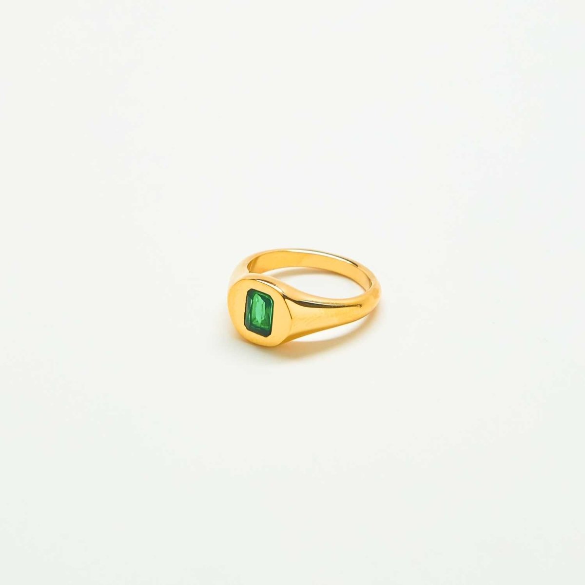 Green CZ Signet Ring - Admiral Row