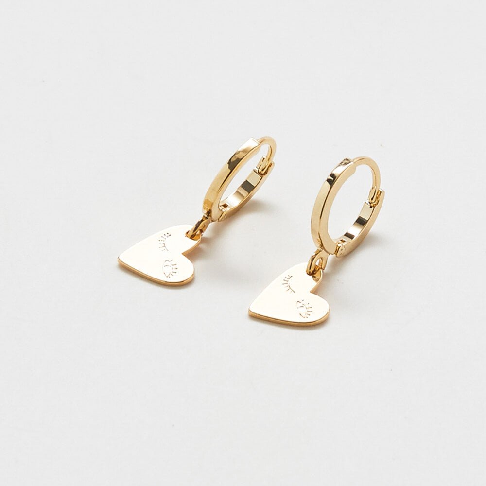 Heart-Eye Huggie Earrings - Admiral Row