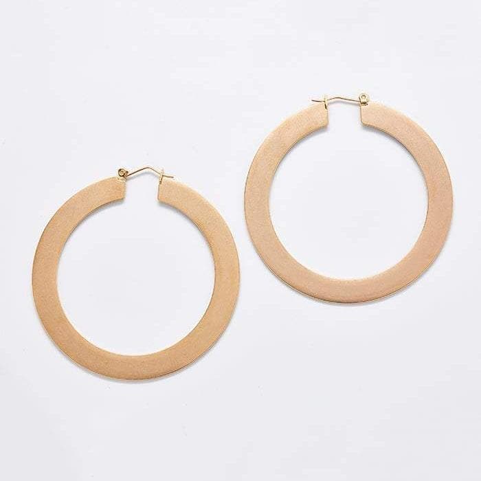 Matte Large Gold Hoop Earrings - Admiral Row