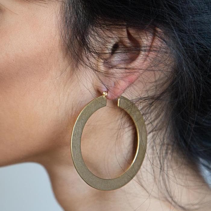 Matte Large Gold Hoop Earrings - Admiral Row