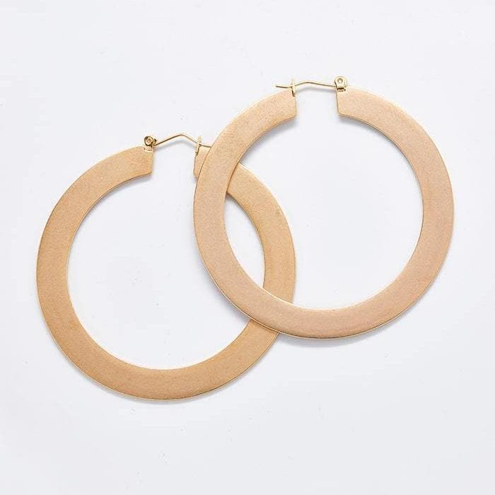 Matte Large Gold Hoop Earrings - Admiral Row