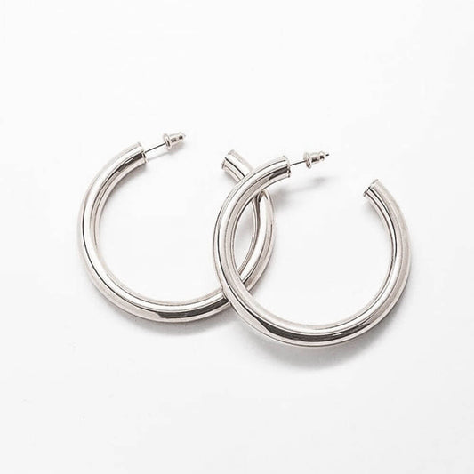 Medium Silver Hoop Earrings - Admiral Row