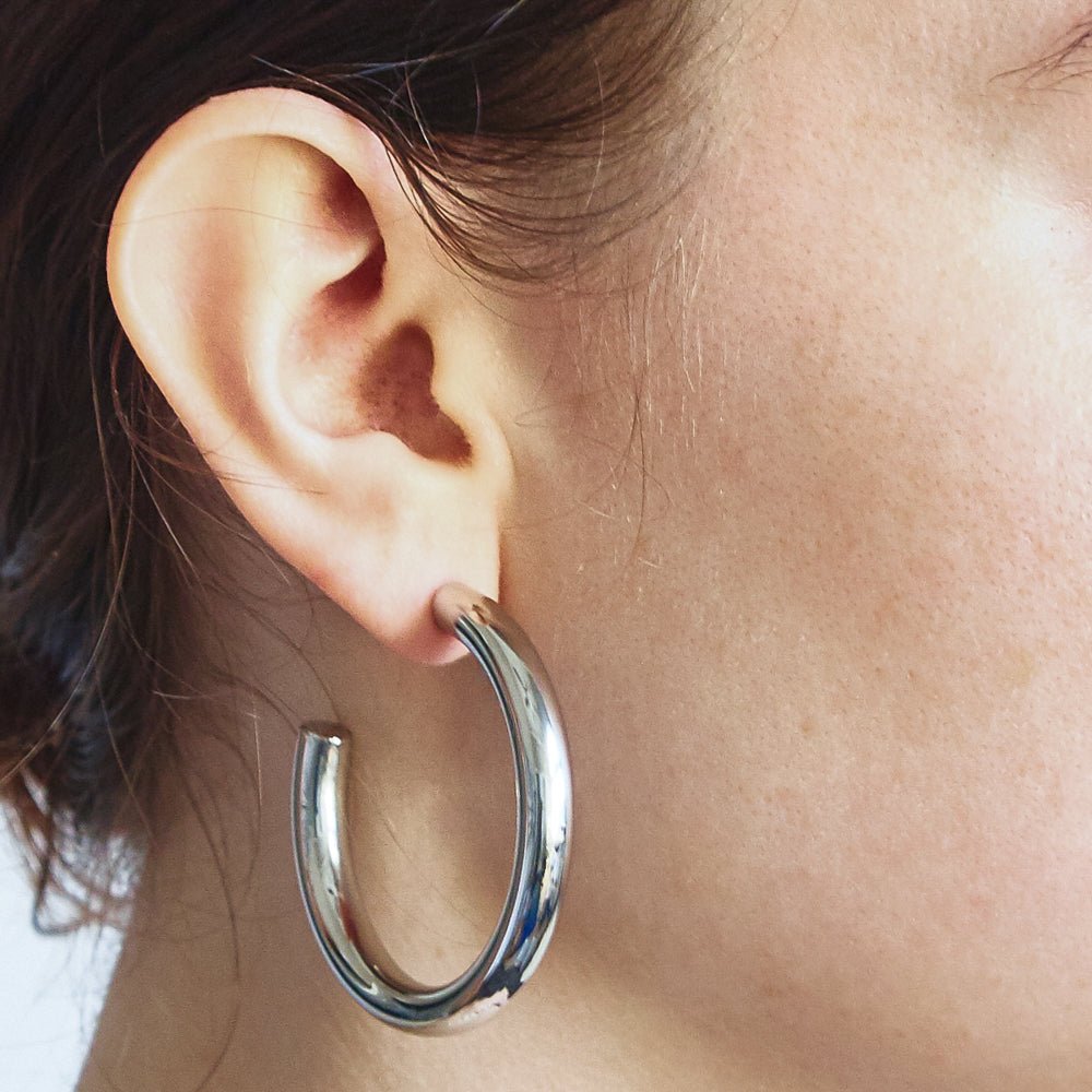 Medium Silver Hoop Earrings - Admiral Row