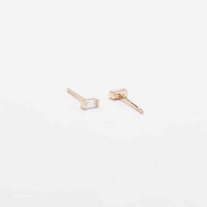 Mini Baguette Gold Studs - Admiral Row