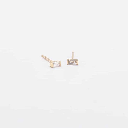 Mini Baguette Gold Studs - Admiral Row