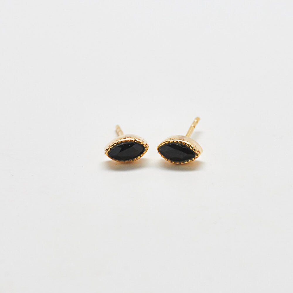 Onyx Teardrop Stud Earrings - Admiral Row