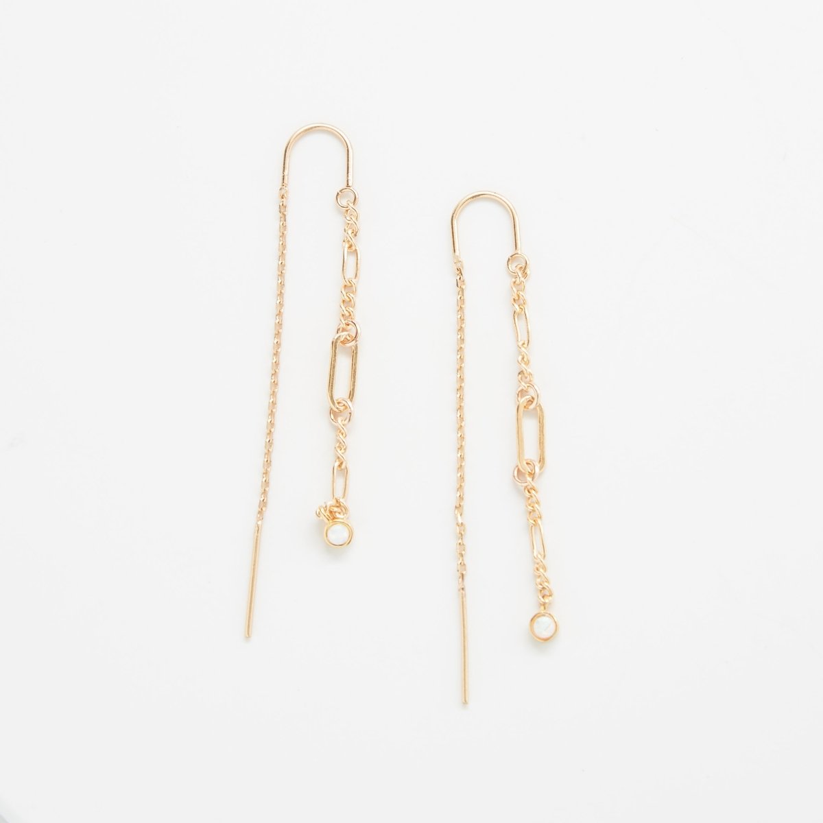 Opal Chain Threader Earrings - Admiral Row