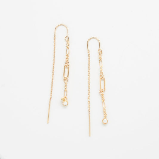 Opal Chain Threader Earrings - Admiral Row