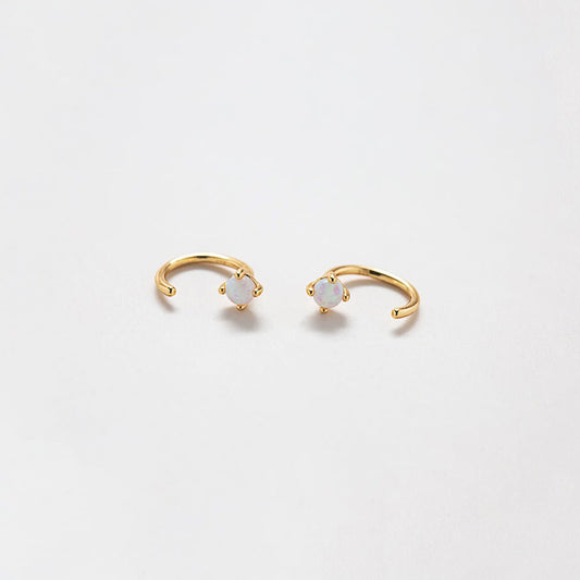 Opal Gold Open Hoop Earrings - Admiral Row