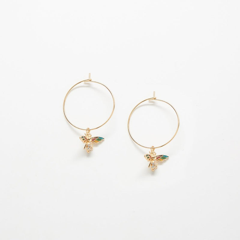 Pave Bee Hoop Earring - Admiral Row