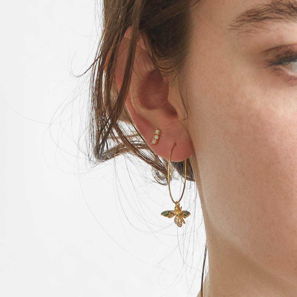 Pave Bee Hoop Earring - Admiral Row