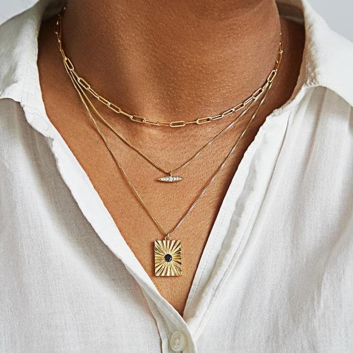 Pave Gold Eye Necklace - Admiral Row