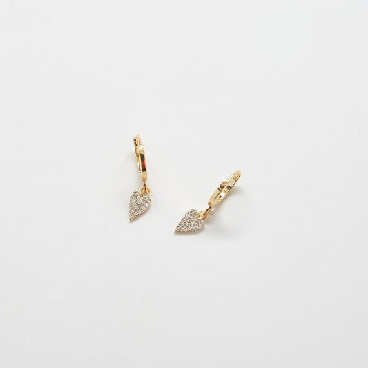 Pavé Heart Huggie Earrings - Admiral Row