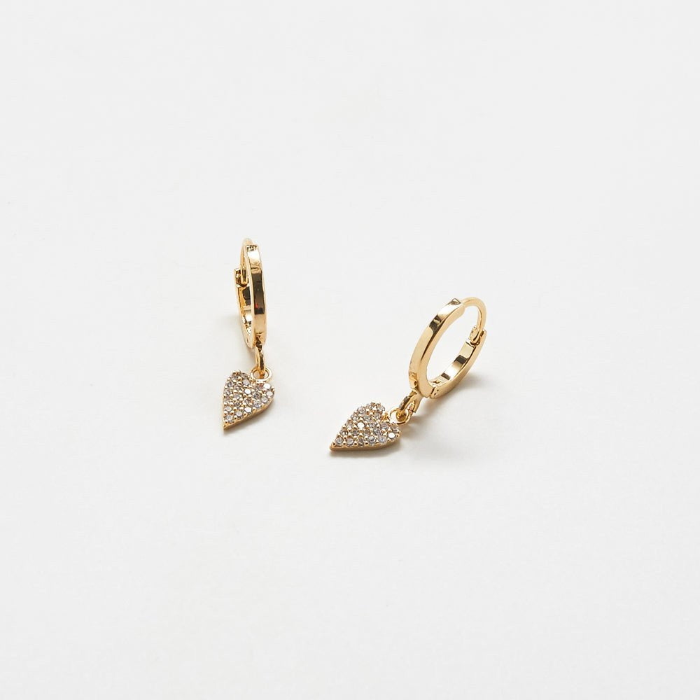 Pavé Heart Huggie Earrings - Admiral Row