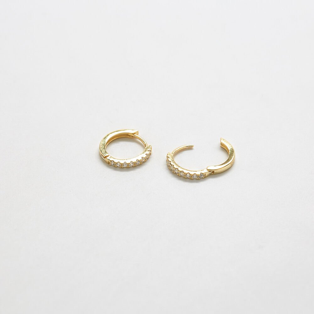 Pave Huggie Hoop Earrings - Admiral Row