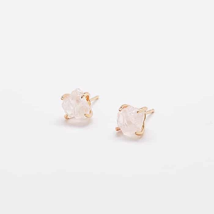 Rose Quartz Gold Claw Studs - Best Seller - Admiral Row